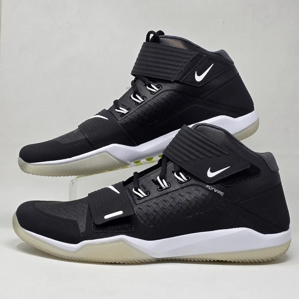 Nike Force Savage Mid Pro Black/White Football Turf AQ8130-001 Mens Size 14.5